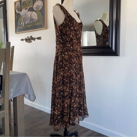 Jones New York Silk Butterfly Print Scoop Neck Sleeveless Maxi Dress Size 16 NWT - Picture 2 of 14